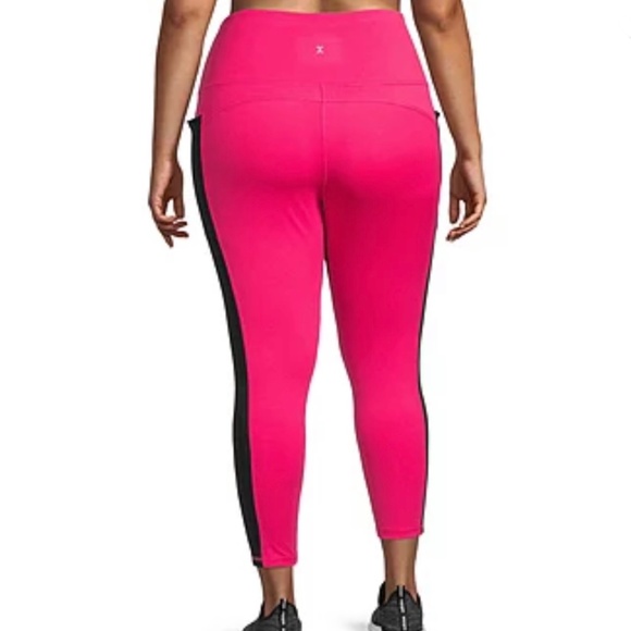 Xersion Women's Plus Size Set of 2 Pink High Rise 7/8 Ankle Leggings Size 2X - Picture 4 of 15